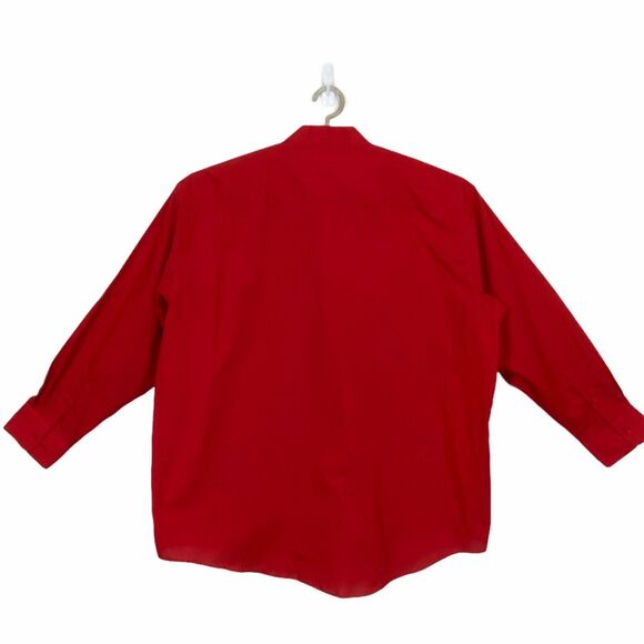 Men's 70s Shirt Vintage Diamante Single Needle Tailoring Button Up Neck Size 18 - Picture 2 of 14